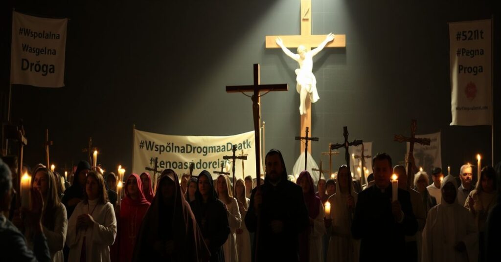 Uroczyste misterium Męki Pańskiej w Dolinie Śmierci w Bydgoszczy z udziałem ks. dr Piotra Wachowskiego i bp. Krzysztofa Włodarczyka