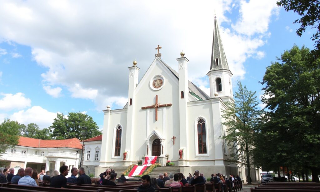 Młode kobiety w tradycyjnym katolickim kościele modlą się przed Najświętszym Sakramentem