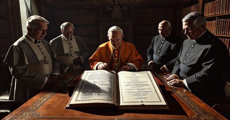 Scena podpisywania fałszywej exhortacji Dilexi te przez modernistycznego "Papieża" Leona XIV w Watykanie