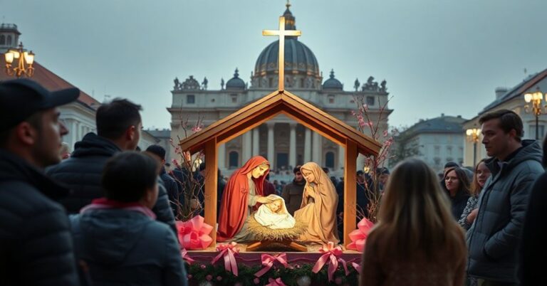 Szopka betlejemska w Watykanie bez adoracji Chrystusa
