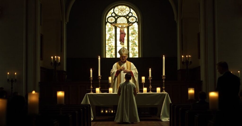 Smutna i poważna scena modernistycznej Wigilii Paschalnej w rzekomej archikatedrze w Białymstoku z udziałem 'abp.' Józefa Guzdka i katechumena Elwiry