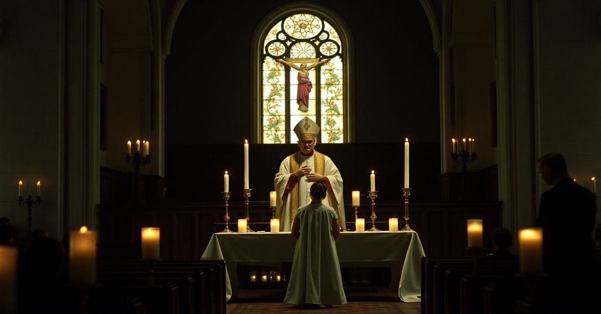 Smutna i poważna scena modernistycznej Wigilii Paschalnej w rzekomej archikatedrze w Białymstoku z udziałem 'abp.' Józefa Guzdka i katechumena Elwiry
