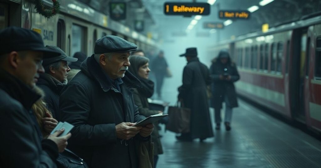 Smętna scenka z modernistycznej wigilii w stacji kolejowej