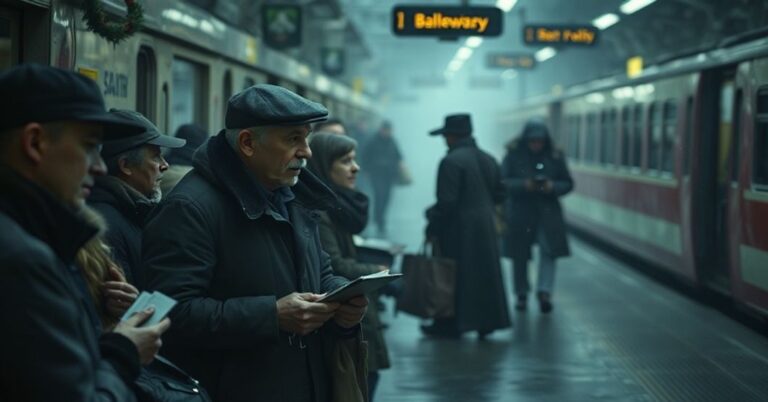 Smętna scenka z modernistycznej wigilii w stacji kolejowej