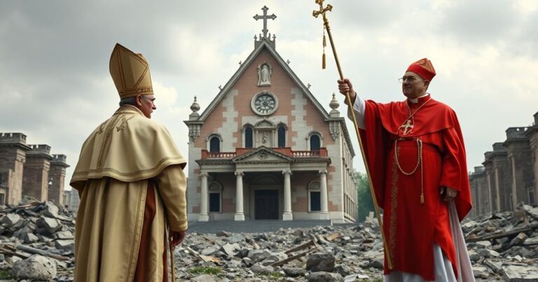 Tradycyjny katolicki widok krytykujący modernistyczny relatywizm w geopolityce, podkreślający brak władzy Chrystusa Króla