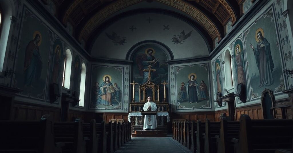 Przykładowe zdjęcie kościoła w Modliborzycach z pustością duchową podczas obchodów 700-lecia parafii.