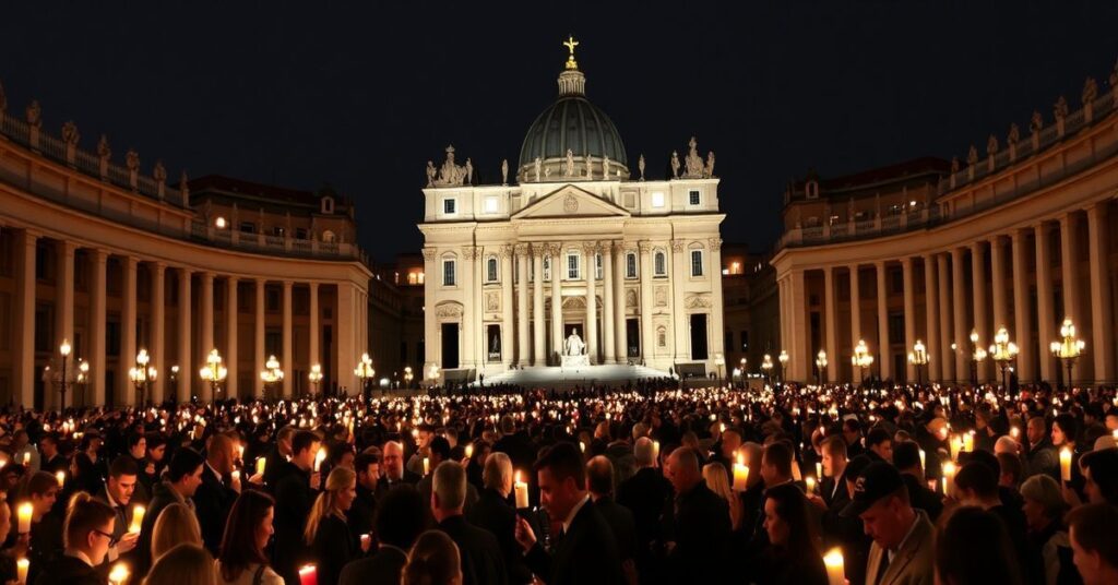 Modlitewne czuwanie na placu św. Piotra w 21. rocznicę śmierci Karola Wojtyły