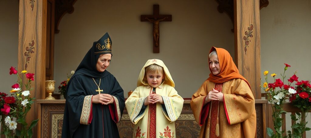 Mężczyzna modli się za chorych dzieci cierpiących na dystrofię mięśniową Duchenne'a w tradycyjnej katolickiej kaplicy