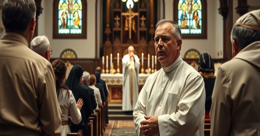 Modlitwa katolików w kościele o ochronę życia przed aborcją