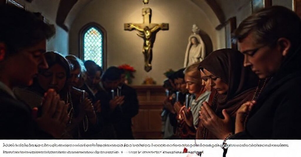 Modlła katolicka w kaplicy za ofiary tragedii w dystrykcie Fatih w Stambule