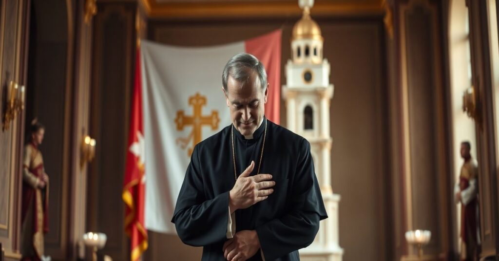 Bolesny obraz inscenizacji monakijskiej pielgrzymki 'Leona XIV' - kontrast pomiędzy współczesnym heretykiem w modernistycznej szacie liturgicznej i tradycyjnym kapłanem w sutannie.