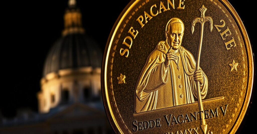Nowo wydana moneta watykańska z 2026 roku przedstawiająca fałszywe świętość i apostazję