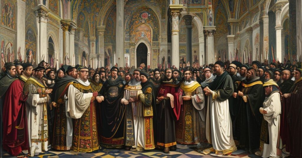 Mozaika przedstawiająca antypapieża Leona XIV w Bazylice św. Pawła za Murami, ukazująca mistyfikację sukcesji apostolskiej w Kościele posoborowym.