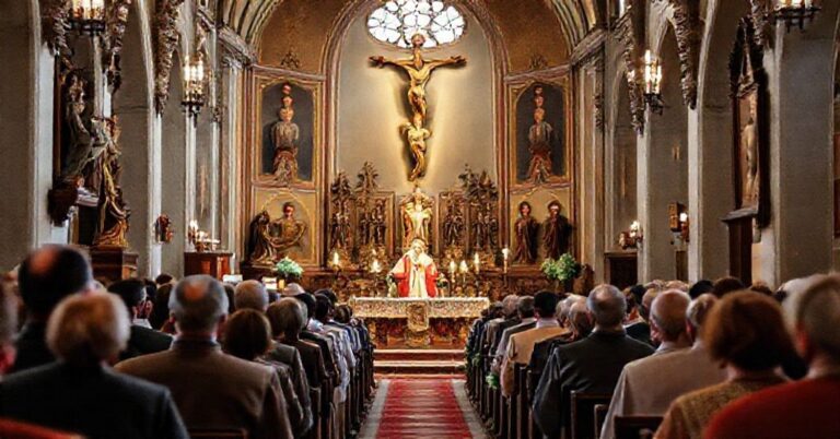 Msza Tradycyjna w Glogowie z "biskupem" Pawlem Socha podczas kazaństwa o narodowej zgodzie