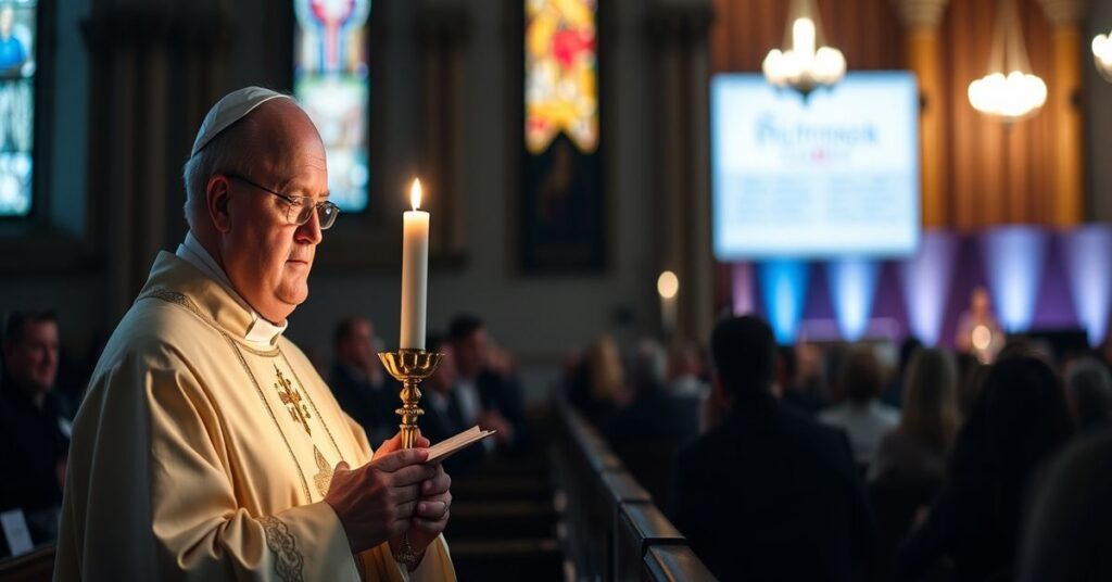 Tradycyjna msza katolicka podczas szczytu globalnej wolności religijnej w Waszyngtonie
