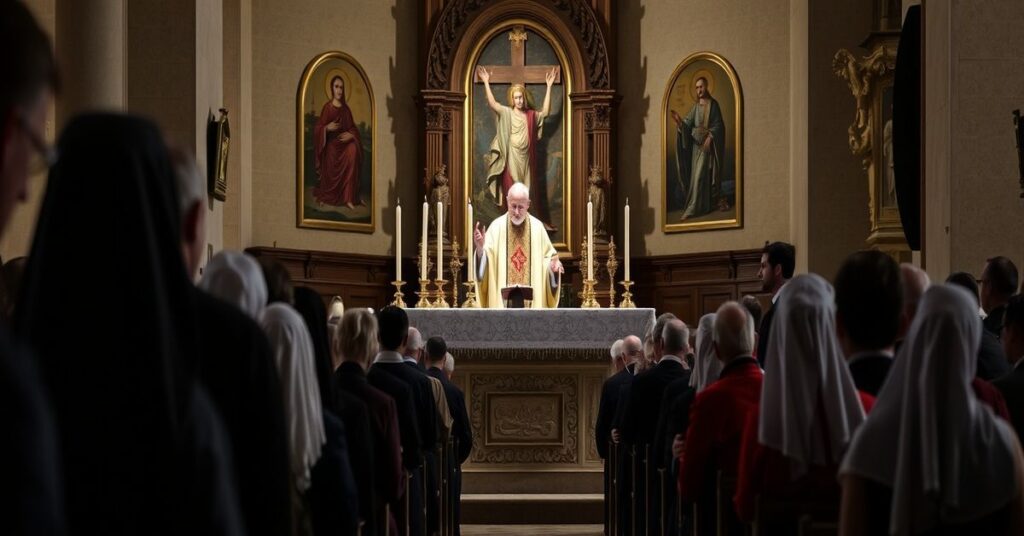 Tradycyjna Msza Święta w Kapituli Miłosierdzia Bożego w Elblągu z udziałem 'biskupa' Wojciecha Skibickiego