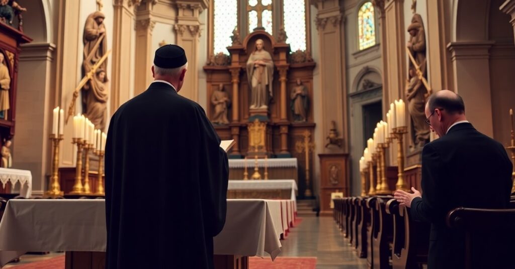 Tradycyjna Msza Łacińska celebrowana przez ojca Charlesa Murraya z udziałem Franka Wrighta – krytyka apostazji posoborowej i oszustwa uzurpatora Leona XIV w kontekście tradycji katolickiej
