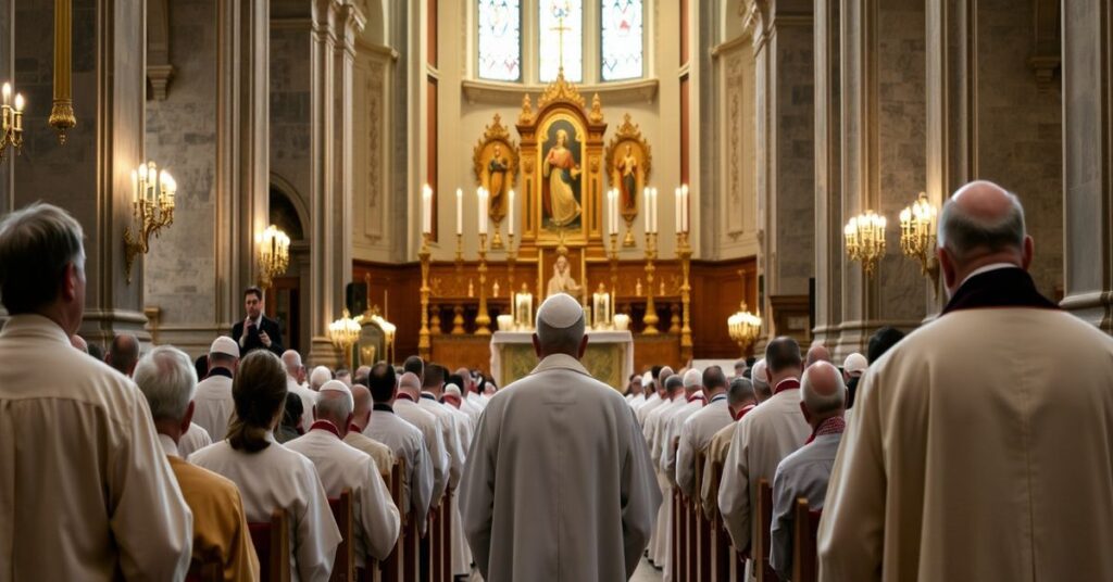Msza Święta w rycie trydenckim w bazylice San Giovanni Battista dei Fiorentini w Rzymie z obecnością kontrowersyjnej postaci Petera Thiela.