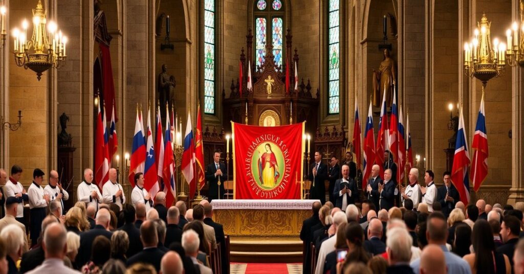 Msza św. w sanktuarium w Licheniu ku czci Powstania Wielkopolskiego z ks. Sławomirem Homoncikiem MIC przy ołtarzu