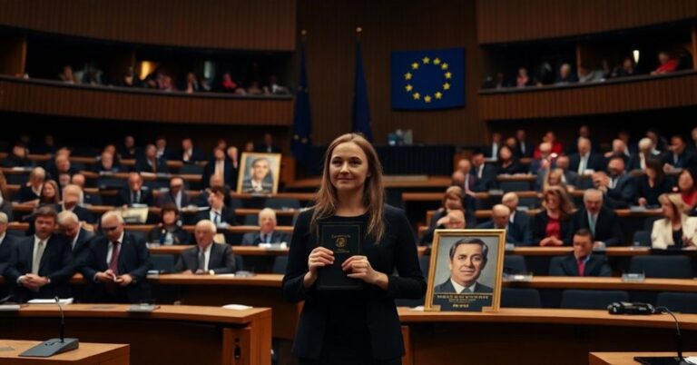 Uroczystość wręczenia Nagrody Sacharowa w Parlamencie Europejskim z udziałem Jany Poczobut