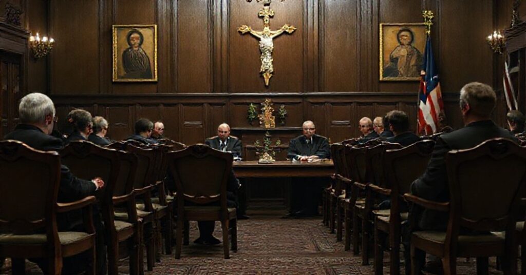 Sobór katolicki z wyglądu pokojowych negocjacji między Rosją a USA w 2025 roku