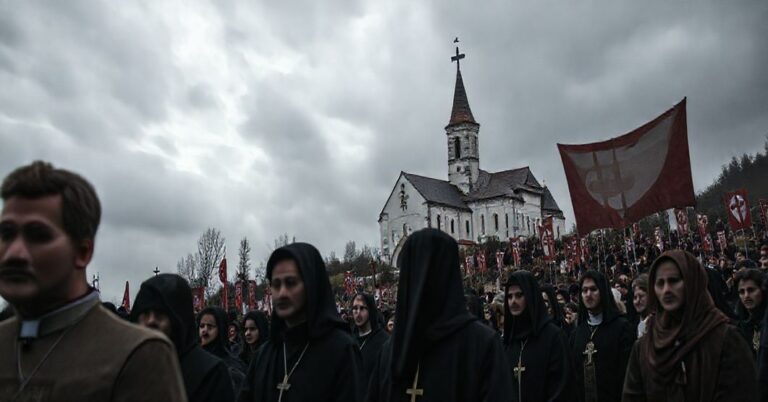 Pesymistyczna prezentacja neo-koncyliarnej sekty na Jasnej Górze, podkreślająca fałszywą duchowość i brakujące tradycyjne katolickie elementy.