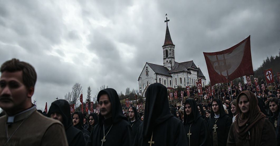 Pesymistyczna prezentacja neo-koncyliarnej sekty na Jasnej Górze, podkreślająca fałszywą duchowość i brakujące tradycyjne katolickie elementy.
