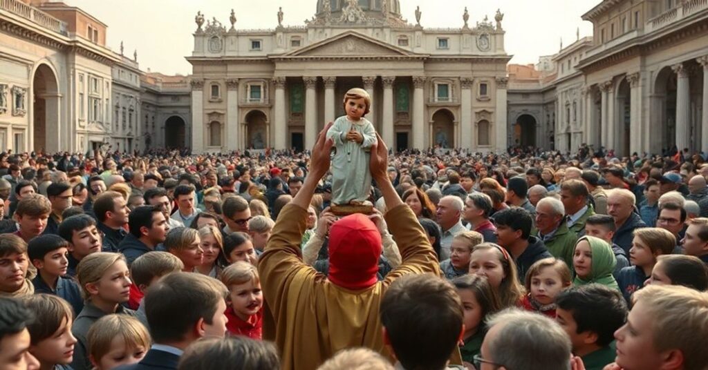 Neo-kościelne bałwochwalstwo figurek Dzieciątka Jezus na Placu św. Piotra w Rzymie w 2025 roku