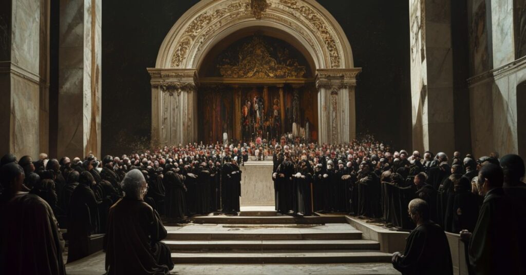 Pseudoliturgia przy grobie apostaty w Watykanie z ks. Adamem Syczem i sekularyzowanym chórem.