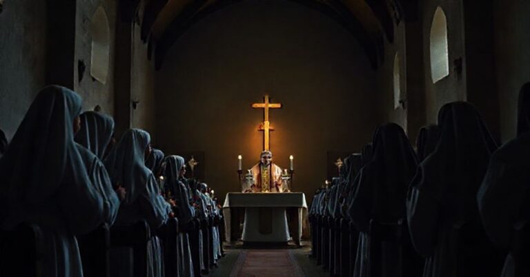 Zdjęcie przedstawiające modernistyczne obrady Kapituły Generalnej Zgromadzenia Córek św. Franciszka Serafickiego w Sandomierzu.