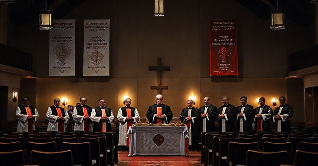 Sala seminarium neokatechumenalnego w Kolonii podczas 25-lecia Seminarium Redemptoris Mater. Złudne ordynacje i heretyczne ceremonie.