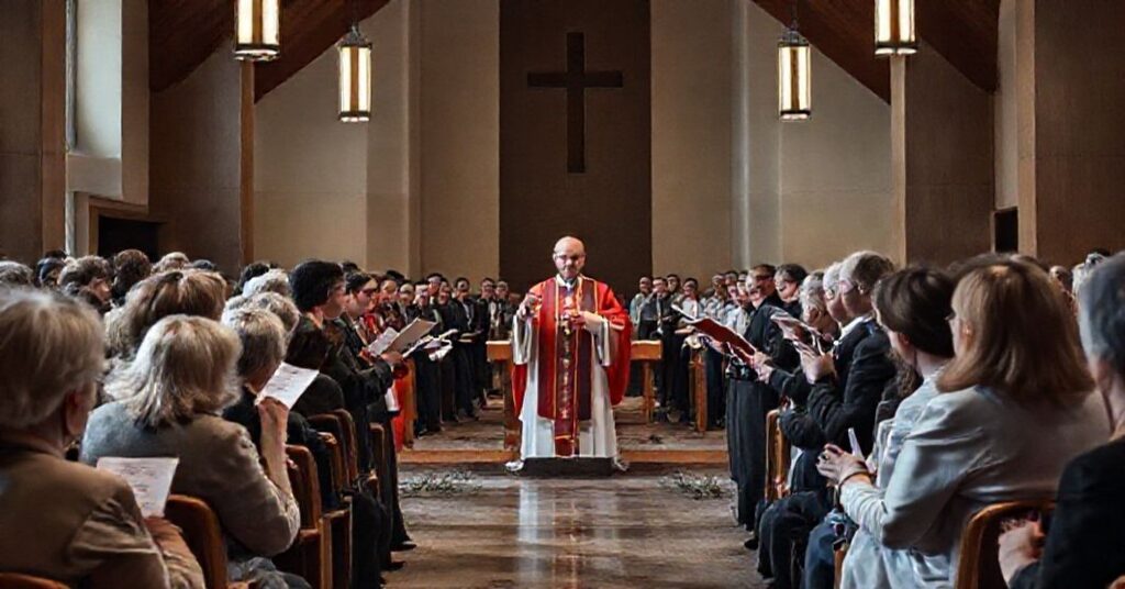 Krytyczny widok uroczystości Akcji Katolickiej w Radomiu pod przewodnictwem rzekomego biskupa Marka Solarczyka.