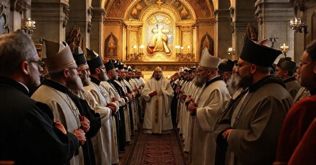 Zbór neomodernistycznych duchownych w Turcji podczas oczekiwania na uzurpatora watykańskiego Leona XIV