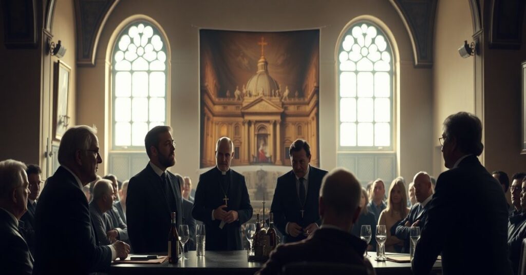 Scena zakończonej sesji niemieckiej Drogi Synodalnej w Stuttgarcie z udziałem Franz-Josefa Overbecka i Beate Gilles.