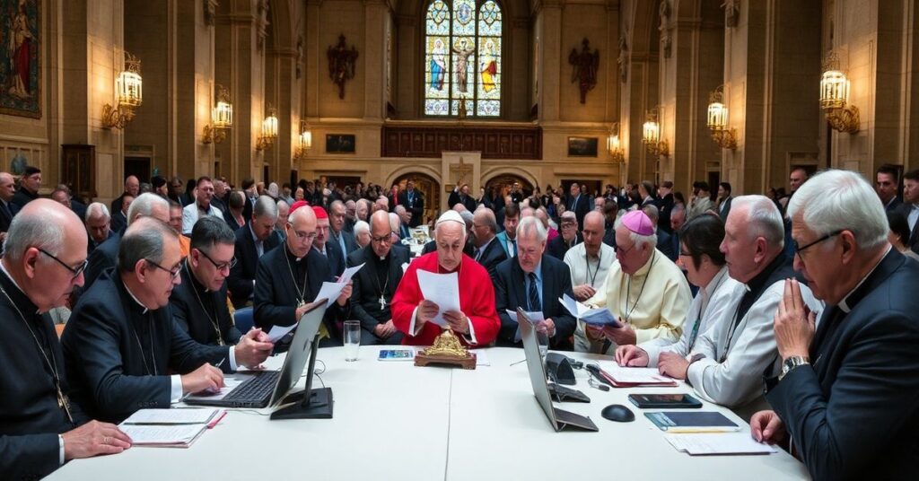Konferencja biskupów i świeckich podczas Niemieckiej Drogi Synodalnej w katedrze.