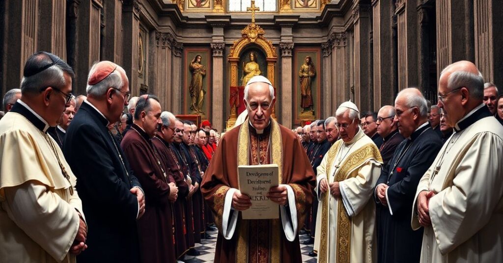 Ceremonia w bazylice watykańskiej gdzie nowy doktor Kościoła jest ogłaszany przez fałszywego papieża