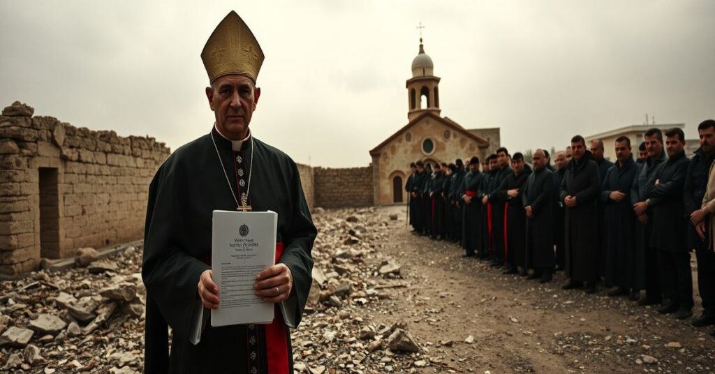Nowy „nuncjusz” Luigi Roberto Cona w ruinach kościoła w Syrii – symbol upadku autentycznego katolicyzmu