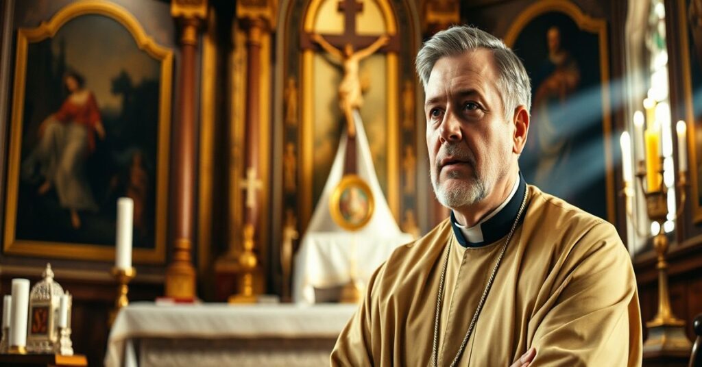 Ojciec Chad Ripperger w tradycyjnym kościele dyskutuje na temat „ohydy spustoszenia” w kontekście apostazji Kościoła katolickiego.