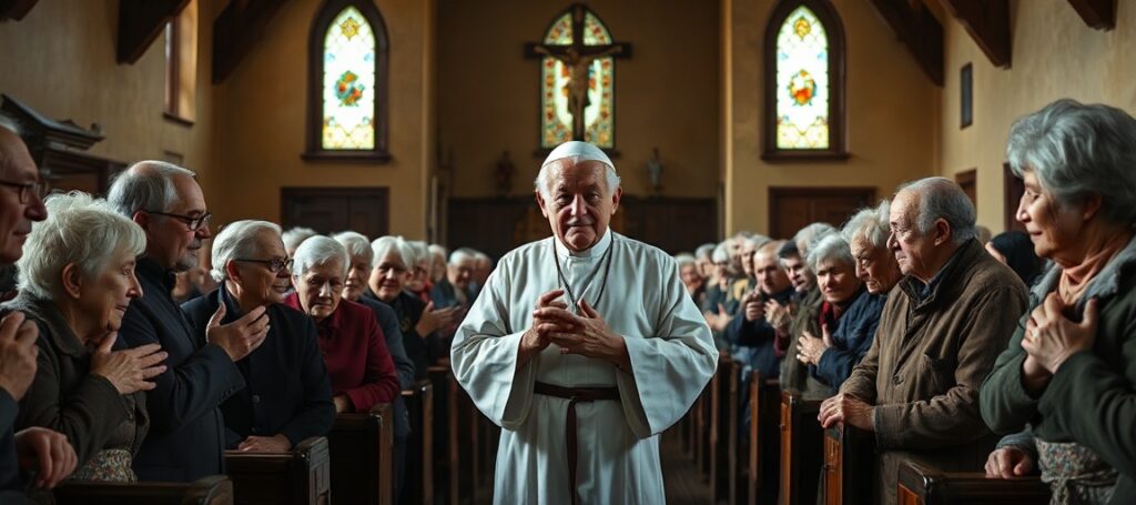 Ojciec Waldemar Kujawa OFM Conv. żegna się ze swoimi parafianami w Udziale na Białorusi po 26 latach posługi