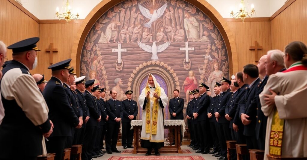Uroczystość w areszcie śledczym w Lublinie: funkcjonariusze Służby Więziennej otrzymują Order Białej Gołębicy podczas jubileuszu 30-lecia posługi więziennej ks. Grzegorza Drausa