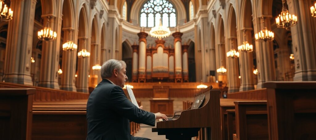 Organista podczas festiwalu muzyki organowej w puste archikatedrze warszawskiej – krytyczne spojrzenie na okupację Watykanu i apostazję