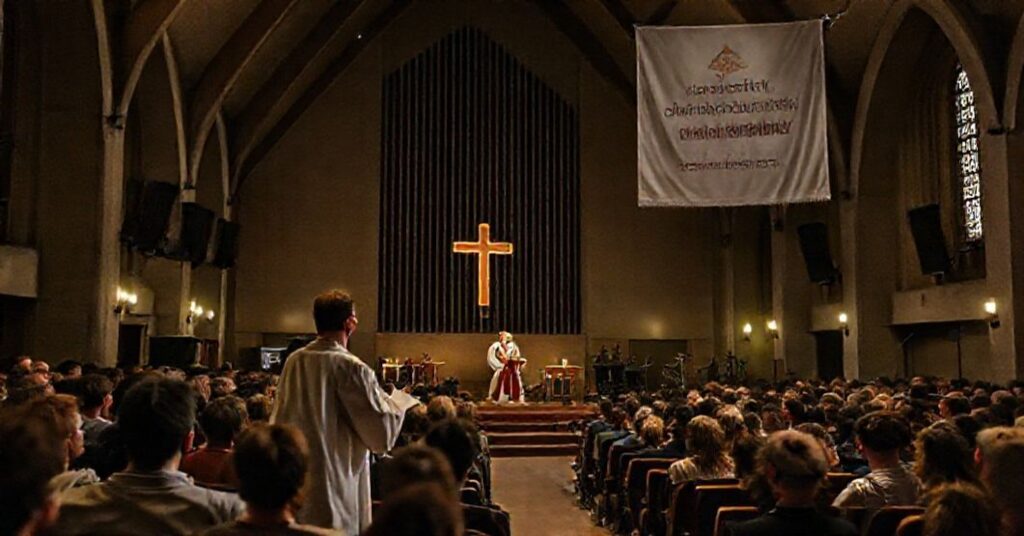 Zmieszana atmosfera liturgiczna podczas modernistycznej manifestacji młodzieżowej w Ornecku