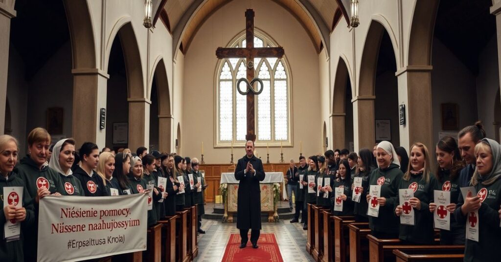 Uroczystość rozesłania wolontariuszy pallotyńskich w Sanktuarium Miłosierdzia Bożego w Ożarowie Mazowieckim