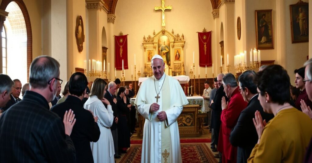 Papież Franciszek podczas wizyty pasterskiej w Salezjańskiej wspólnocie koło Termini w 2026 roku.