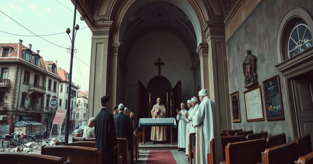 Parafia Wniebowstąpienia Pańskiego w Quarticciolo przedstawiająca kult fałszywego papieża Leona XIV wśród społecznych problemów
