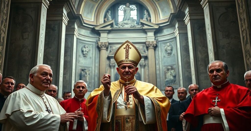 Soborowa parodia zamykania Drzwi Świętych w Rzymie z fałszywym Leonem XIV i modernistycznymi "kardynałami".