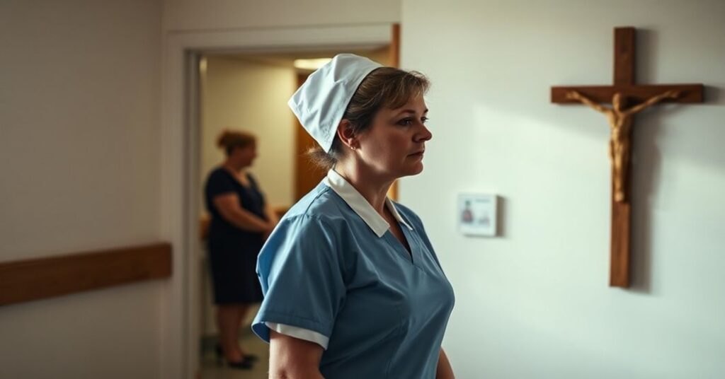 Pielęgniarka Sandie Peggie w modlitwie po wygranej sądowej z NHS Fife w sprawie transpłciowego lekarza