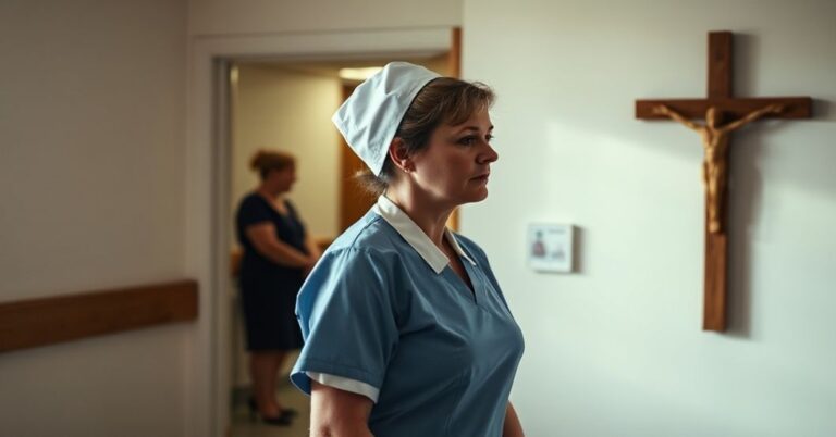 Pielęgniarka Sandie Peggie w modlitwie po wygranej sądowej z NHS Fife w sprawie transpłciowego lekarza