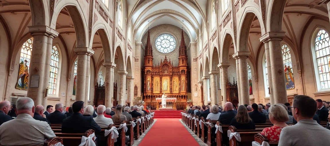 Młodzi katolicy podczas pielgrzymki do Chartres, 23 maja 2026. Kapłan z Bractwem Kapłańskim św. Piotra prowadzi grupę w tradycyjnych habitach.