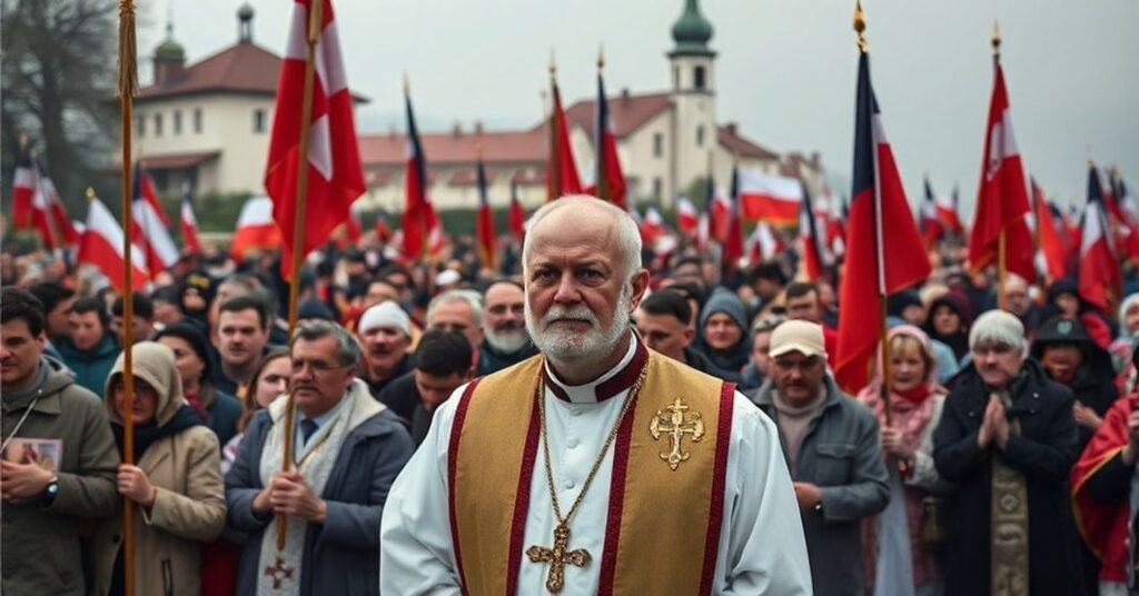 Pielgrzymka ludzi pracy na Jasną Górę z flagami Solidarności - krytyka ideologicznej dewiacej wierze katolickiej